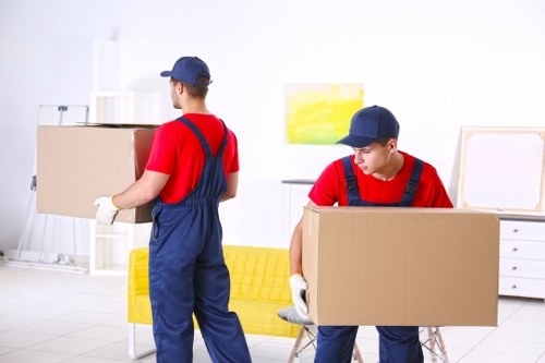 Removal team planning a move in Edgware near local residential streets
