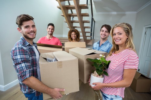 Removal team preparing a home move in Edgware