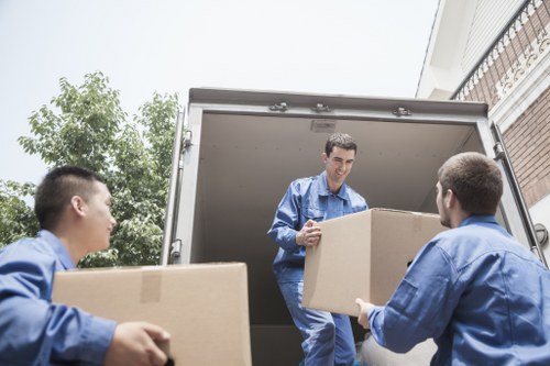 Local packing team managing residential access in Edgware