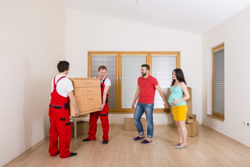 Removal van and moving equipment prepared for an Edgware relocation