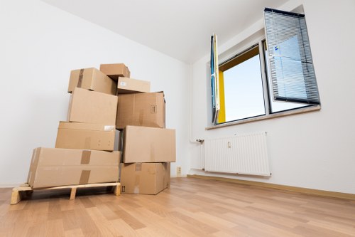 Flat move preparation showing access and stairs in an Edgware property