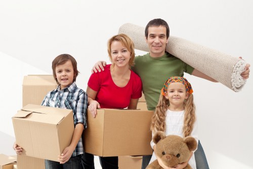 Packed moving boxes ready for removals in Edgware
