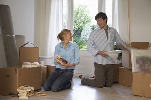 Local van removals team handling office items in Edgware